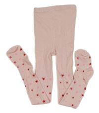 Světlerůžové punčocháče s hvězdičkami 