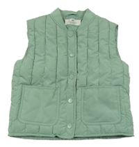 Zelenoolivová prošívaná šusťáková zateplená vesta H&M