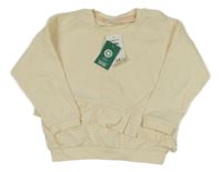 Nové - smetanová žebrovaná oversize mikina s volánkem so cute