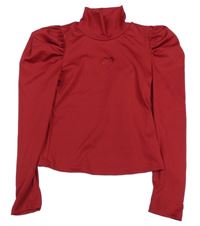 Červený žebrovaný rolák se srdíčkovým průstřihem SHEIN