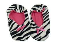 Bílo-černé plyšové bačkory s mašlí vel. 38