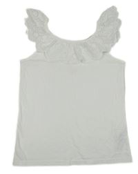 Bílý top s volánkem s madeirou PRIMARK