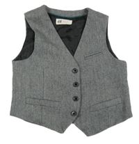Tmavošedo-bílá melírovaná vlněná slavnostní vesta H&M