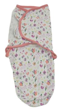 Bílo-růžová zavinovačka s kytičkami a motýlky a ptáčky Swaddle Me
