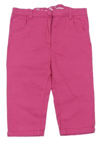 Růžové plátěné capri kalhoty Tu 
