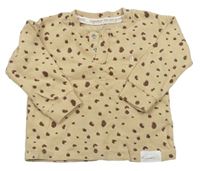 Béžové žebrované triko s leopardím vzorem Primark