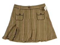 Hnědo-růžová kostkovaná sukně H&M