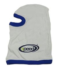 Bílá bavlněná kukla s nápisem