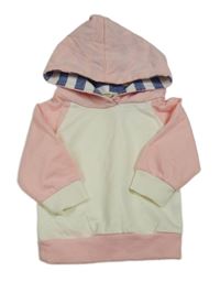 Smetanovo-růžová mikina s kapucí