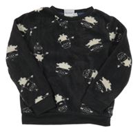 Antracitová fleecová mikina s Mimoni