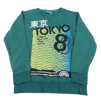 Zelená mikina s potiskem a číslem Yigga