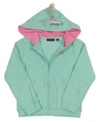 Tyrkysová propínací mikina s kapucí - jednorožec Blue Seven