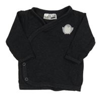 Antracitové melírované zavinovací triko s tučňákem Ergee