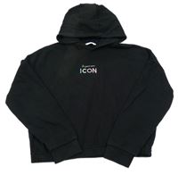 Černá crop mikina s nápisem a kapucí M&S