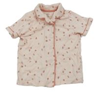 Růžová propínací pyžamová košile s jahodami F&F