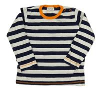 Tmavomodro-bílé pruhované triko Next
