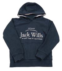 Tmavomodrá mikina s nápisem a kapucí Jack Wills