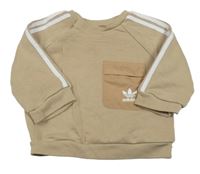 Hnědá mikina s šusťákovou kapsou Adidas