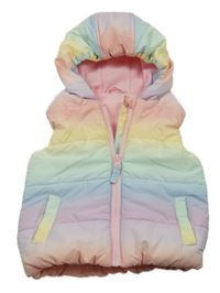 Duhová šusťáková zateplená vesta s kapucí Dunnes