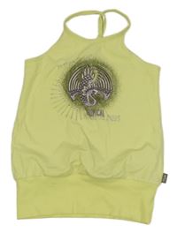 Limetkový top s výšivkou