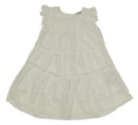 Bílé puntíkaté šaty Ergee