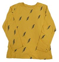 Okrové triko s blesky Primark