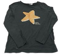 Antracitové triko s hvězdou H&M