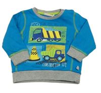 Modrá mikina s náklaďáky a kuželem Liegelind