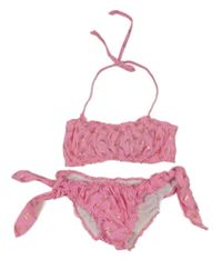 Růžové dvoudílné plavky s mušlemi