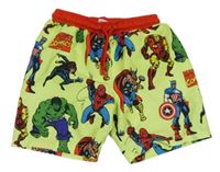 Neonově žluté plážové kraťasy s Avengers Primark