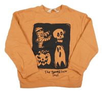 Cihlová mikina s halloweenským motivem H&M