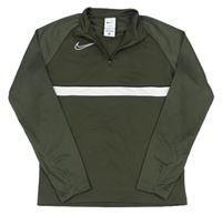 Khaki sportovní funkční mikina s logem Nike