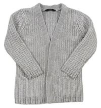 Šedý třpytivý pletený žinylkový cardigan George