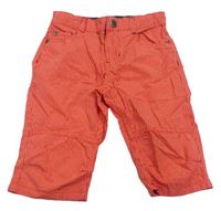Červené pruhované plátěné crop kalhoty kids