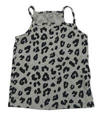 Šedo-černý leopardí crop top Next