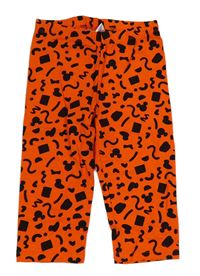 Červeno-černé vzorované crop legíny Disney