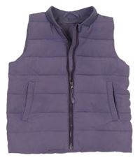 Fialová šusťáková prošívaná zateplená vesta 