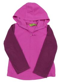 Růžovo-fialová fleecová funkční mikina s kapucí Mountain Warehouse