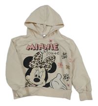 Smetanová mikina s Minnie a kapucí 