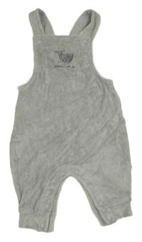 Šedé sametové laclové tepláky s velrybou Next