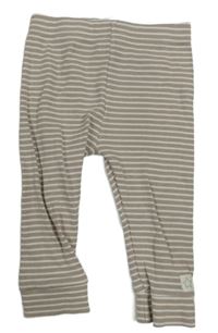 Béžovo-bílé pruhované žebrované lehké tepláky F&F