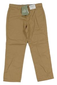 Nové - hnědé plátěné chino kalhoty H&M