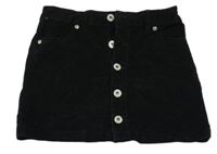 Černá manšestrová propínací sukně s kapsami Bluezoo