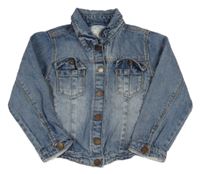 Modrá riflová bunda s kapsami Next