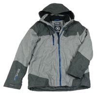 Šedo-tmavošedá šusťáková zimní funkční bunda s kapucí killtec