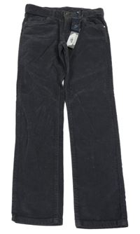 Nové - Tmavošedé sametové skinny kalhoty 