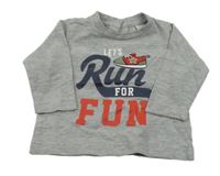 Šedé melírované triko s nápisem 