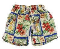 Smetanovo-barevné květované plážové kraťasy Primark