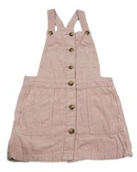 Světlerůžové propínací manšestrové šaty s kapsami George