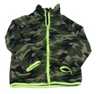 Khaki army fleecová propínací mikina Kiki&Koko